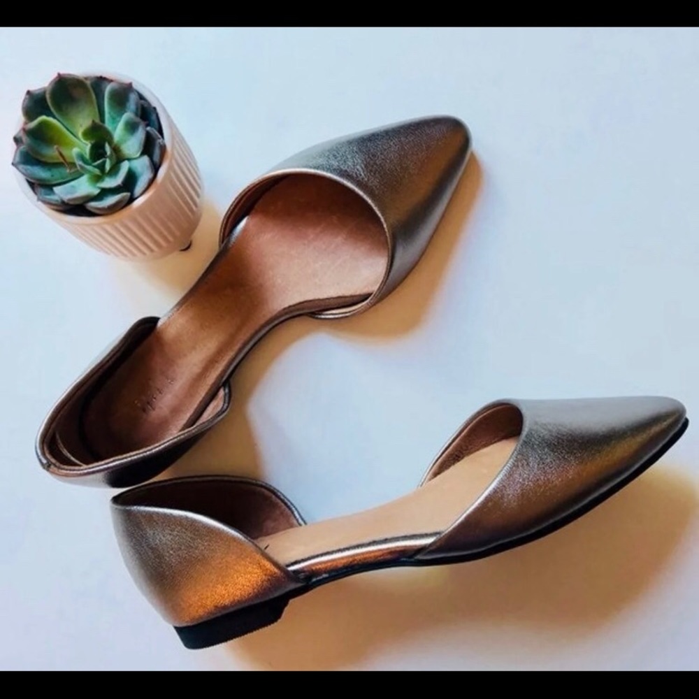 J. Jill Metallic Point Toe Flats